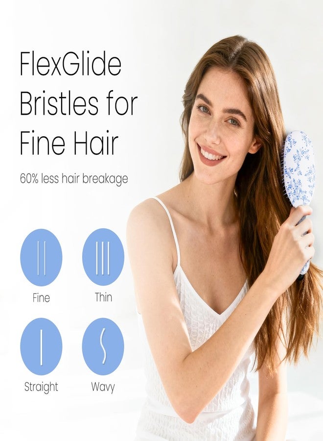 AIMIKE Porcelia Qing Detangler Brush, Pain-Free Detangling Brush with Soft FlexGlide Bristles, No Breakage or Pulling, Paddle Hair Brushes for Women Girls, Fast & Gentle Detangling for Thin Fine Hair - Image 3